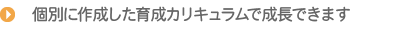 個別に作成した育成カリキュラムで成長できます